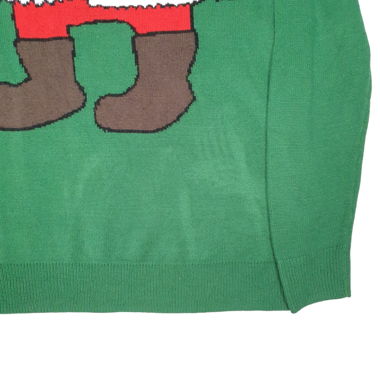 Mens Green Unbranded Christmas Festive Santa Knit Crewneck Jumper