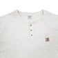 Mens Grey Carhartt Vinatge 00s Henley Long Sleeve T Shirt