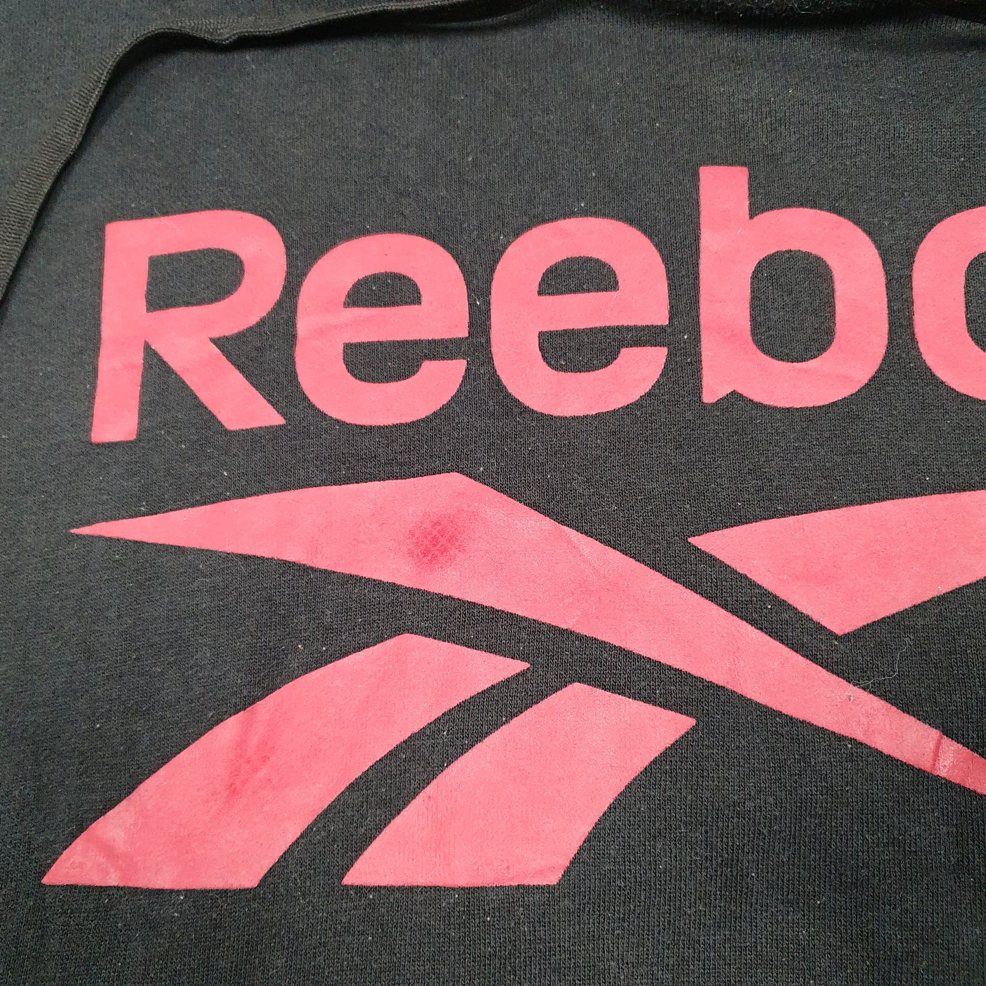 Mens Black Reebok Spellout Hoodie Jumper