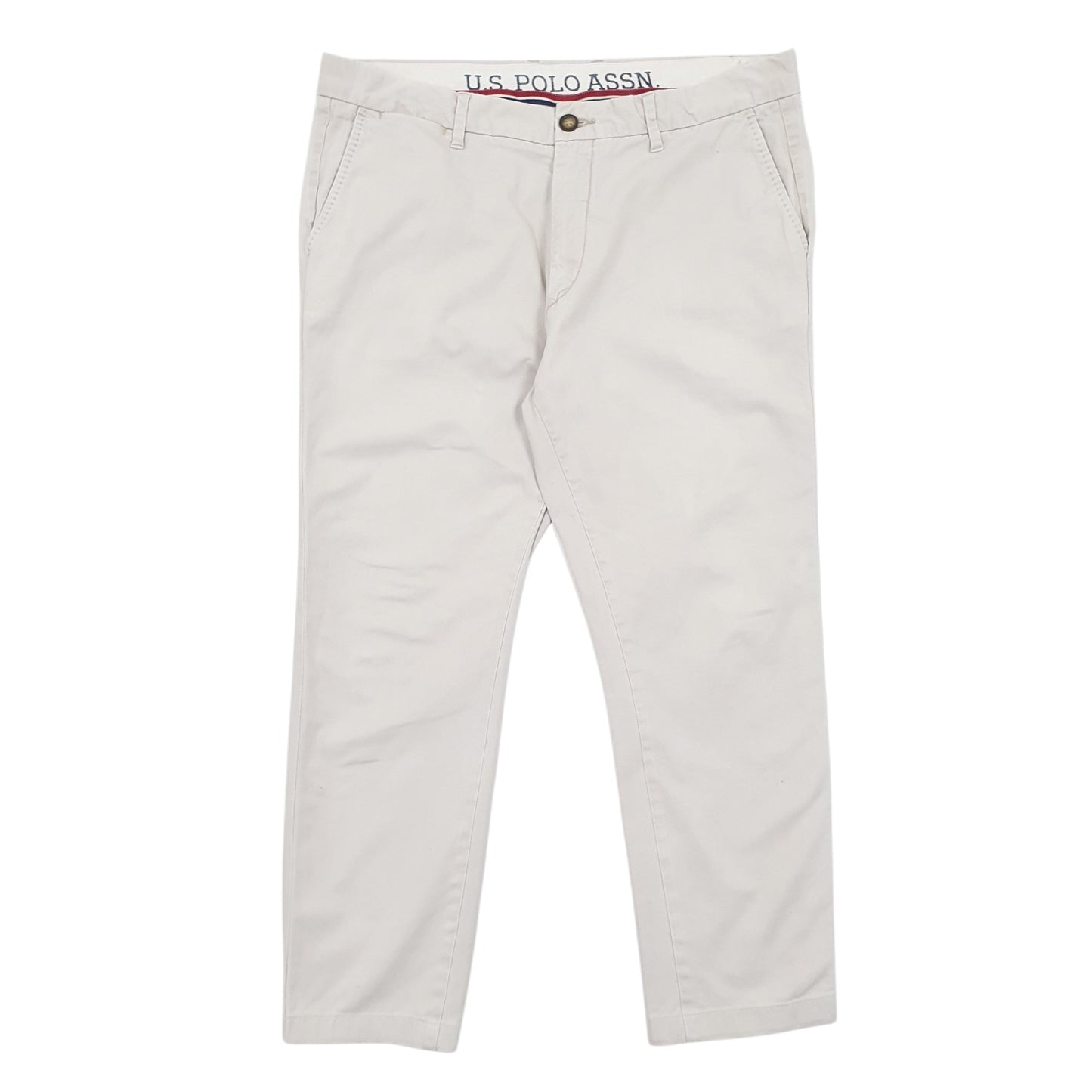 Mens Cream US Polo Assn Capri Chino Trousers