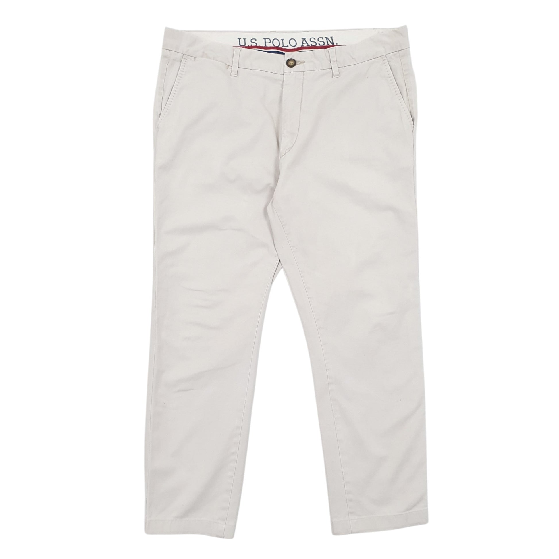 Mens Cream US Polo Assn Capri Chino Trousers