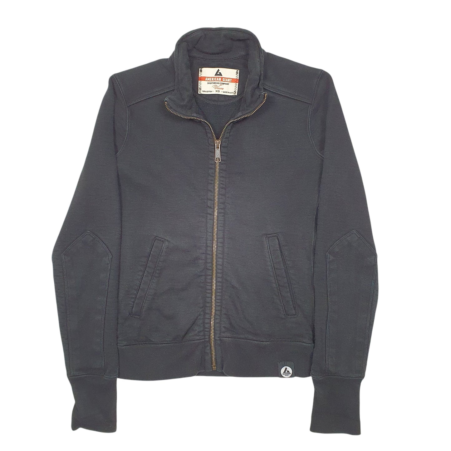 Womens Black American Giant Sportswear Company Made In USA Full Zip Jumper