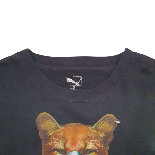 Mens Black Puma Cat Crewneck Jumper