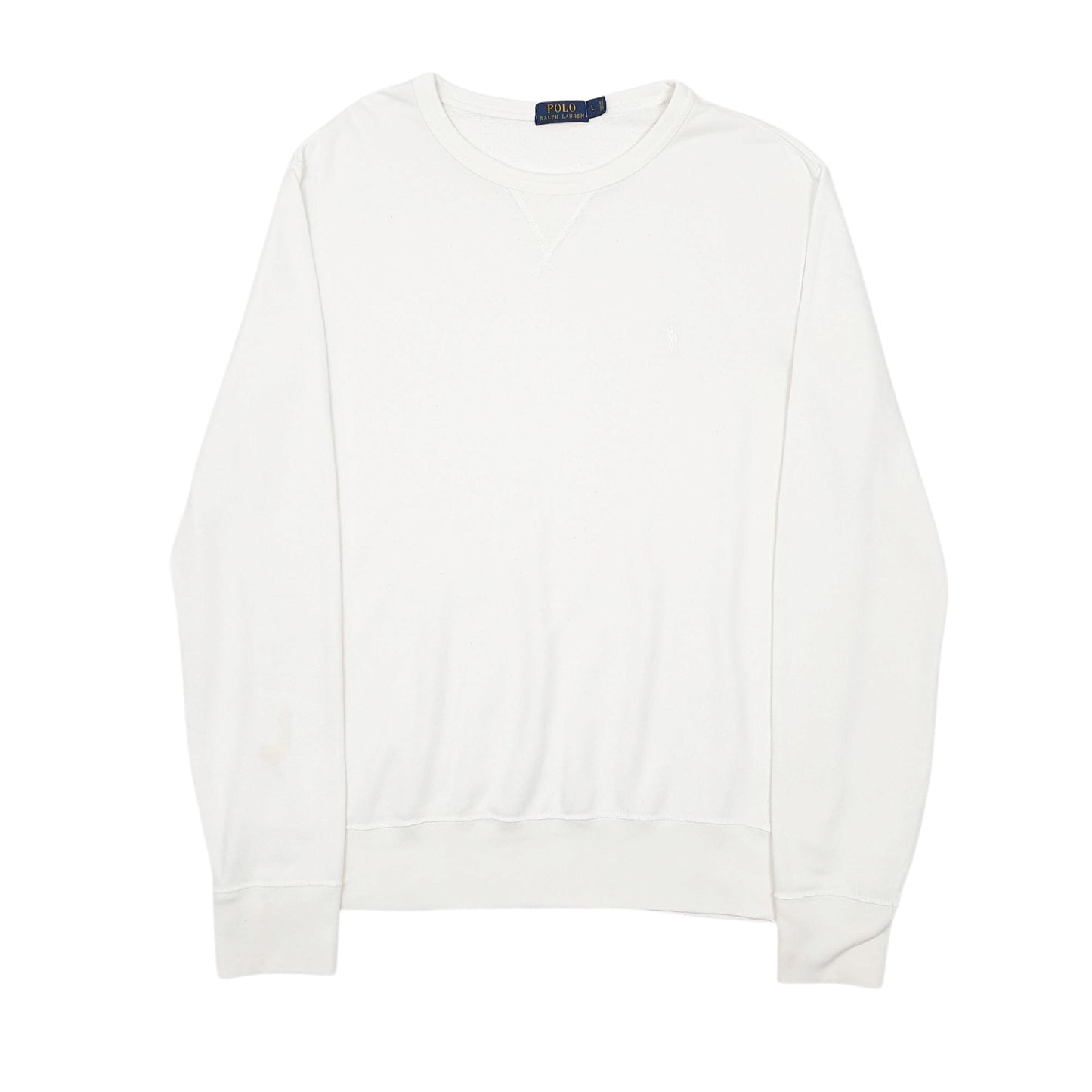 Mens White Polo Ralph Lauren  Crewneck Jumper