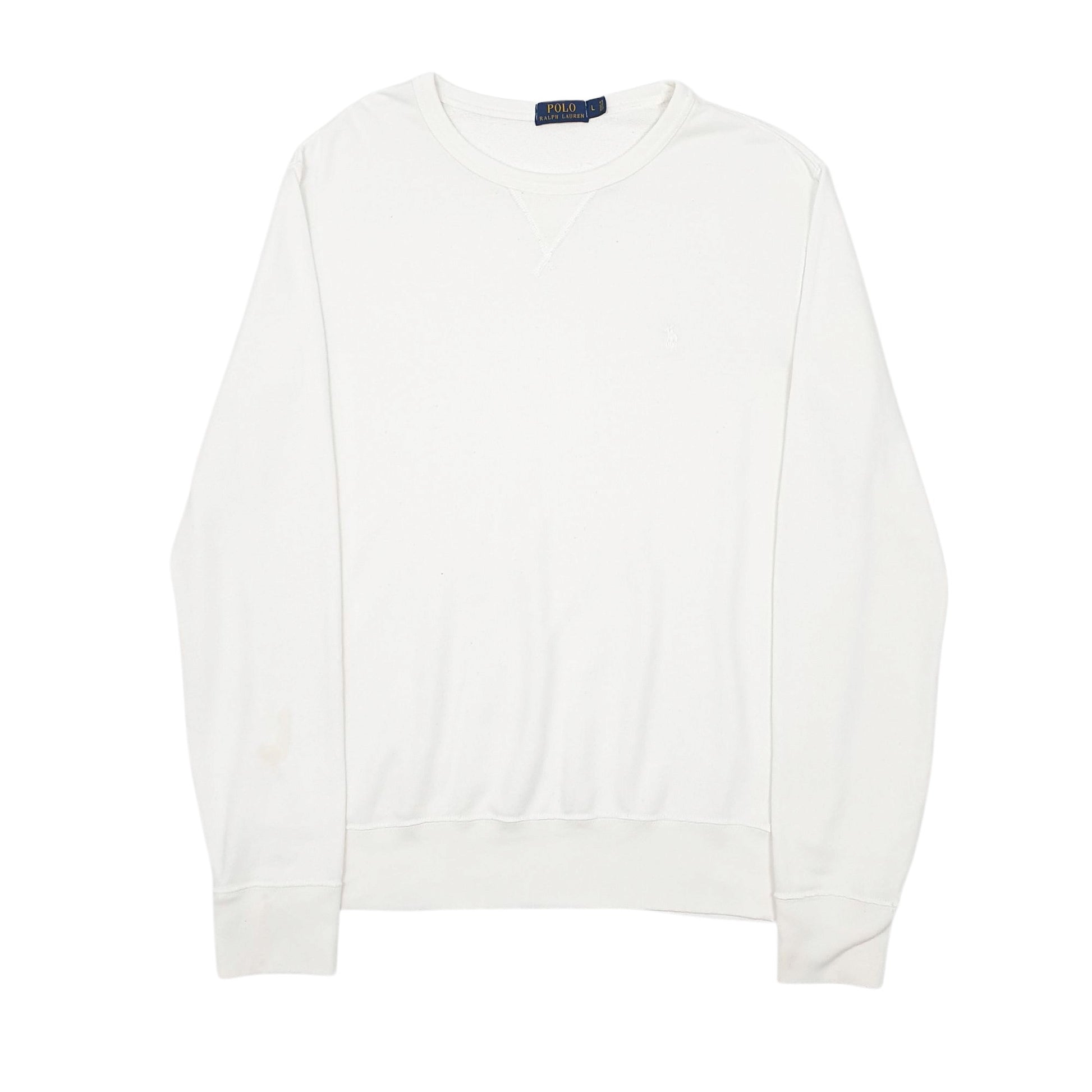 Mens White Polo Ralph Lauren  Crewneck Jumper