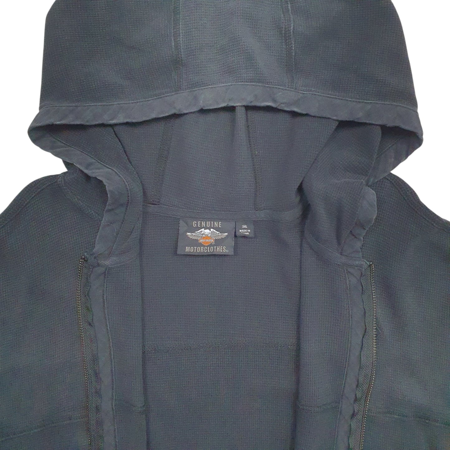 Mens Black Harley Davidson Skull Full Zip Jumper