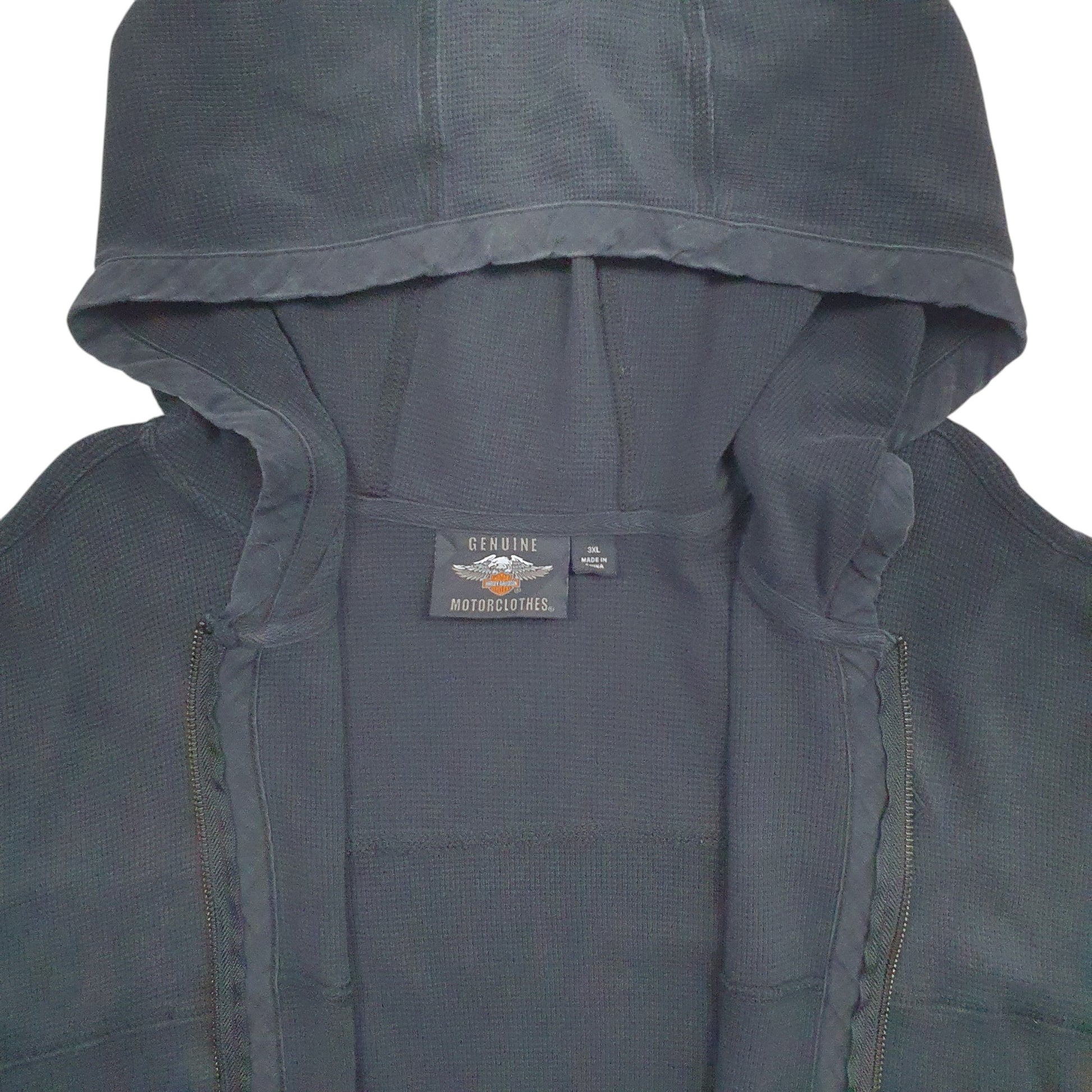 Mens Black Harley Davidson Skull Full Zip Jumper