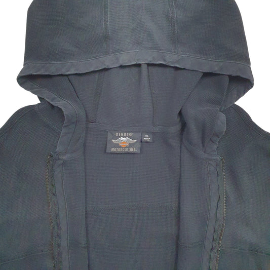 Mens Black Harley Davidson Skull Full Zip Jumper