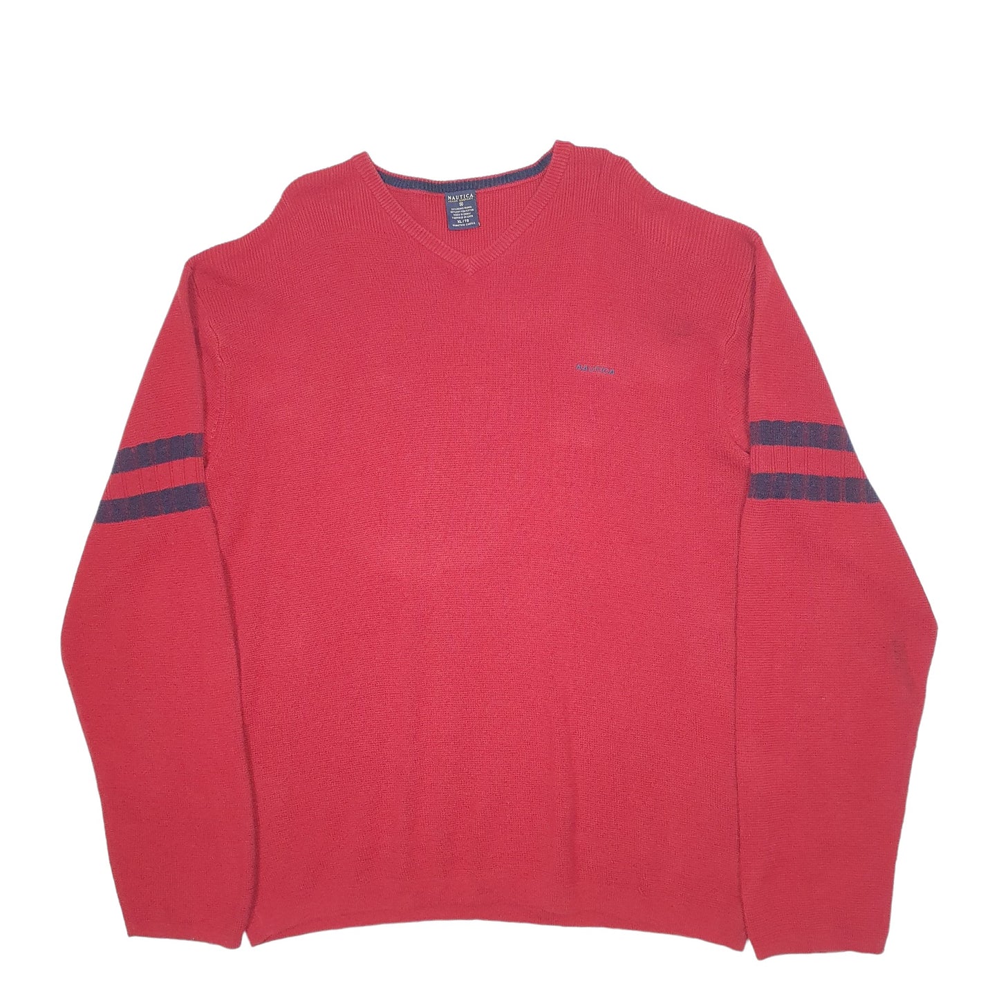 Mens Red Nautica Knit Crewneck Jumper
