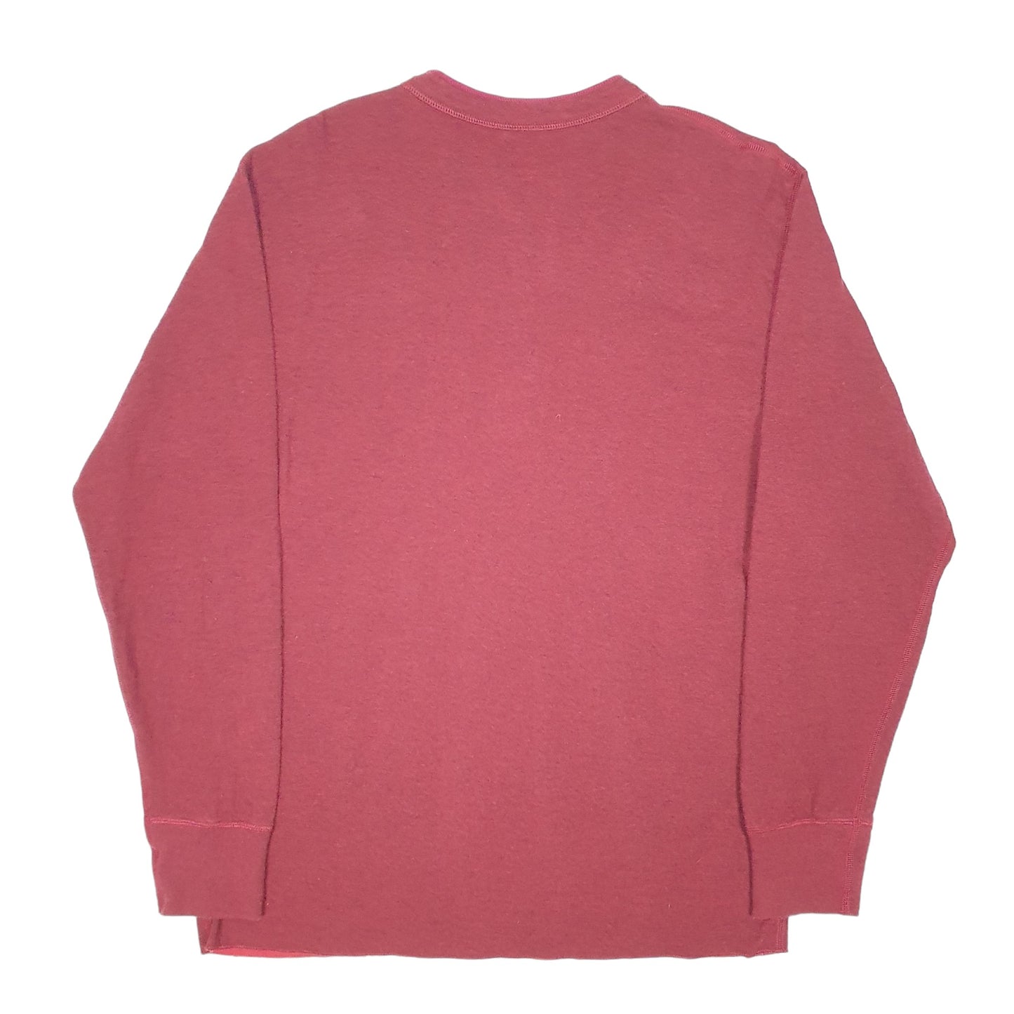 Mens Burgundy L.L.Bean Henley Thermal Quarter Zip Jumper