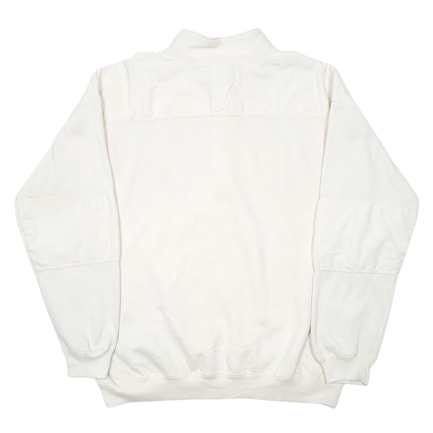 Mens Cream Cali Pop Over Button California Quarter Zip Jumper