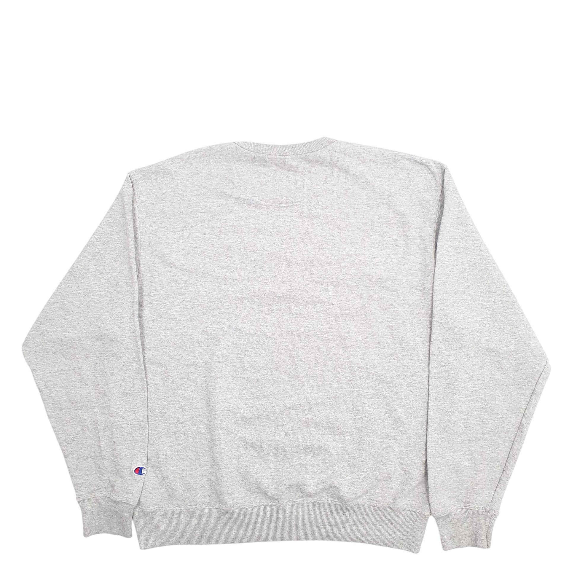 Mens Grey Champion Spellout Crewneck Jumper