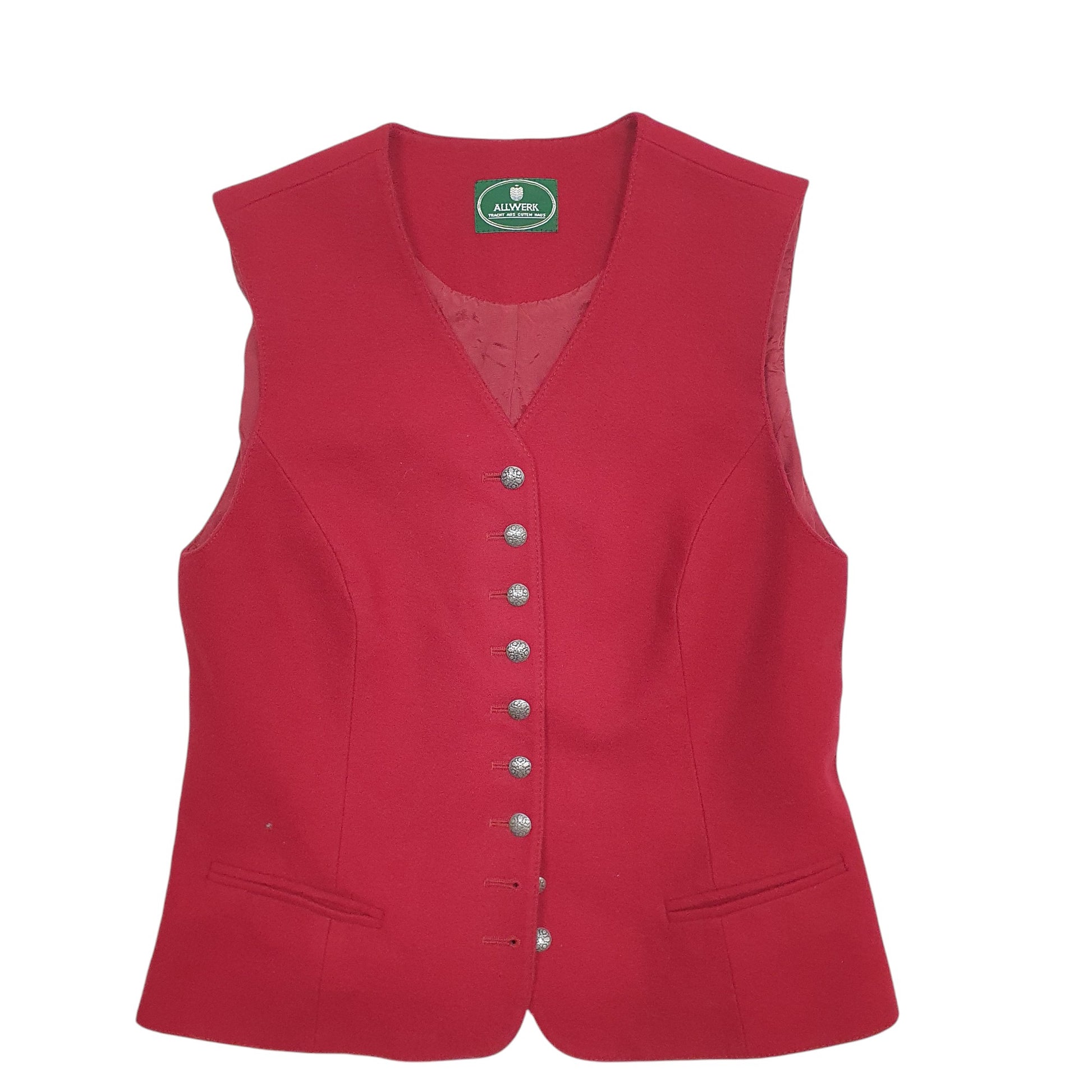 Womens Red Allwerk  Vest Jumper