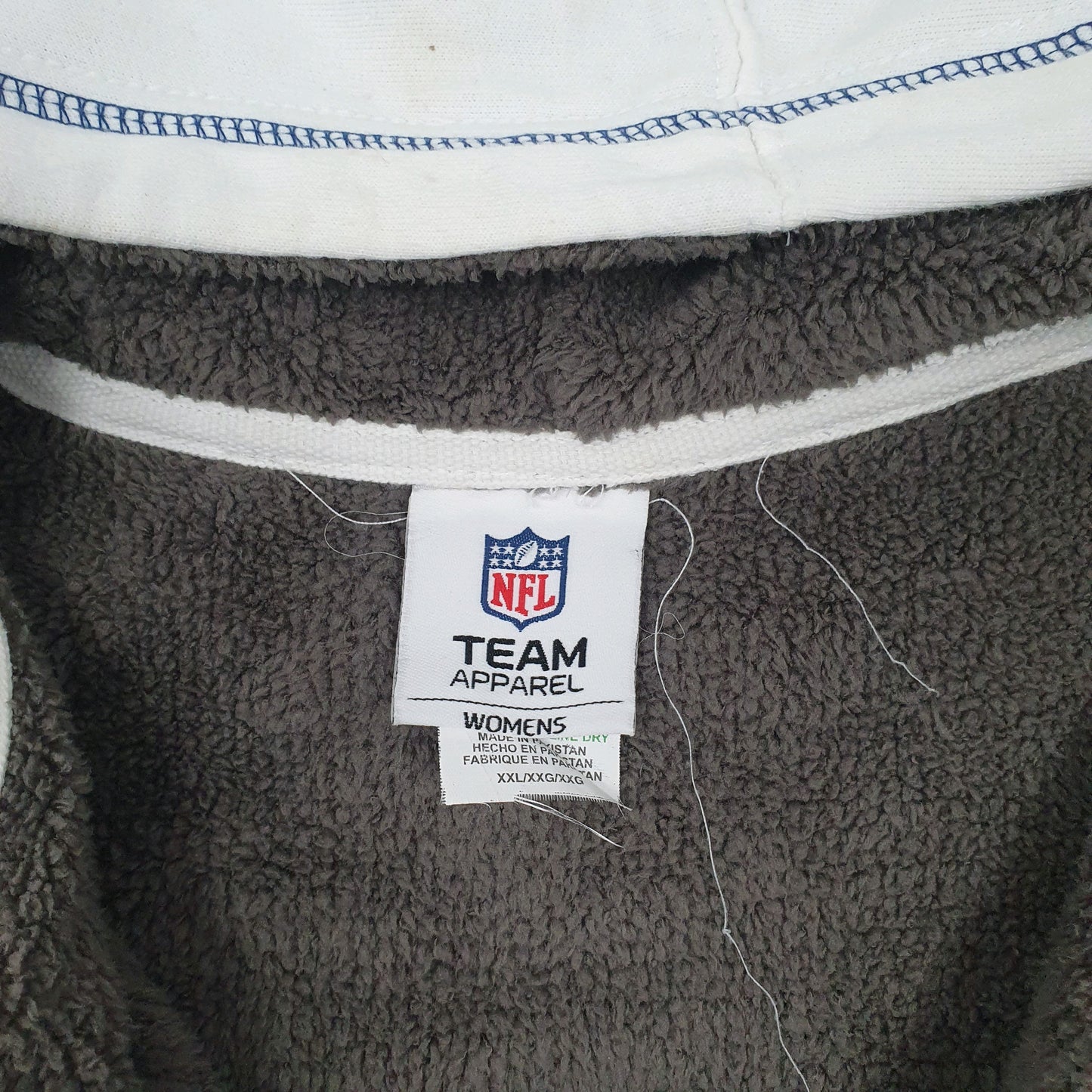 Womens White NFL Colts Idianapolis Football Sherpa Lined Full Zip Jumper