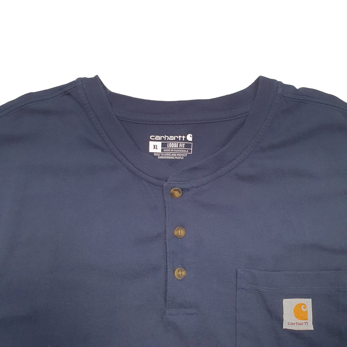 Mens Navy Carhartt  Long Sleeve T Shirt
