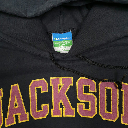 Mens Black Champion Jackson College Hoodie Jumper