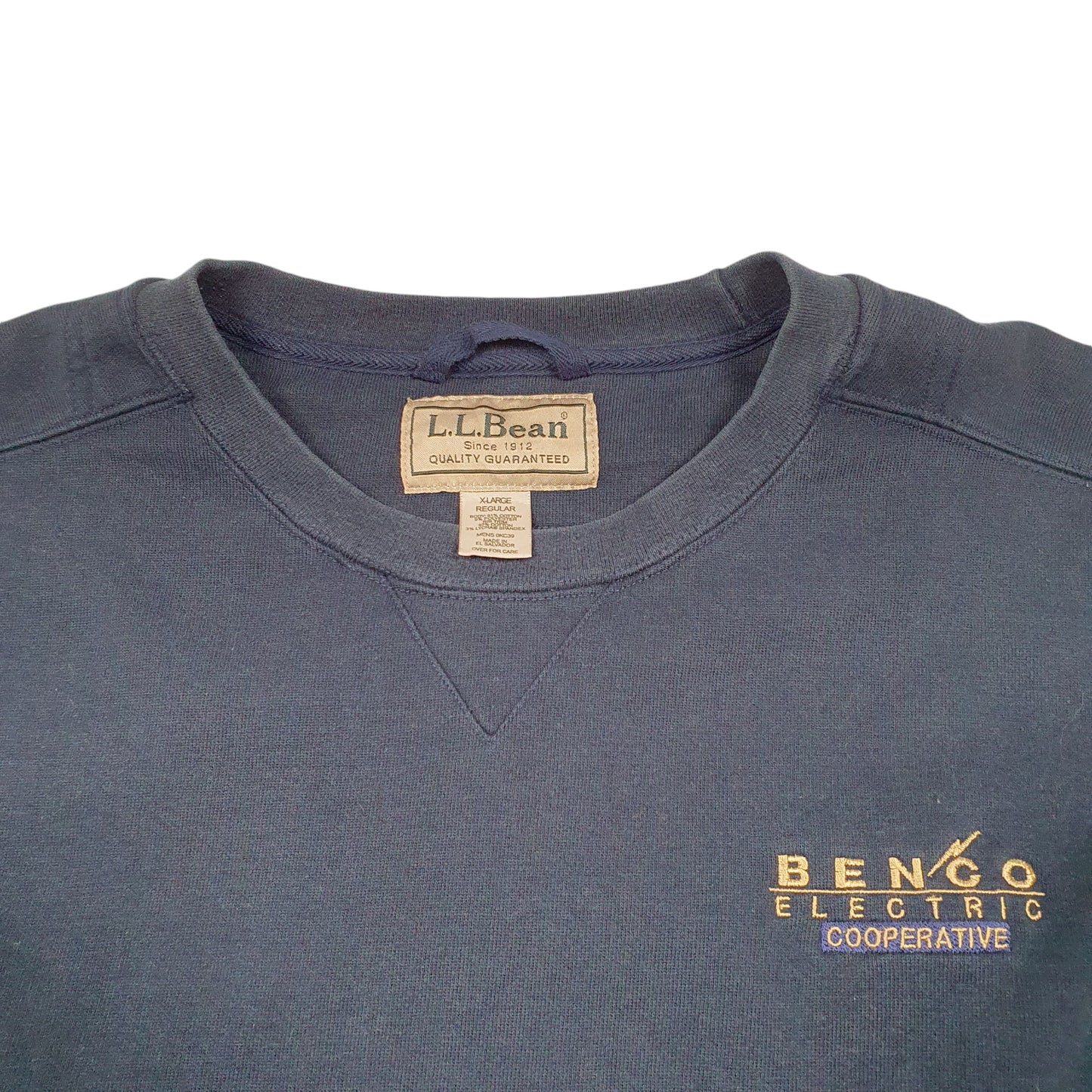 Mens Navy L.L.Bean Benco Electric Cooperative USA Vintage Crewneck Jumper