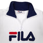 Womens White Fila Spellout Quarter Zip Jumper