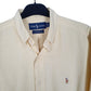 Mens Yellow Ralph Lauren Oxford Long Sleeve Shirt