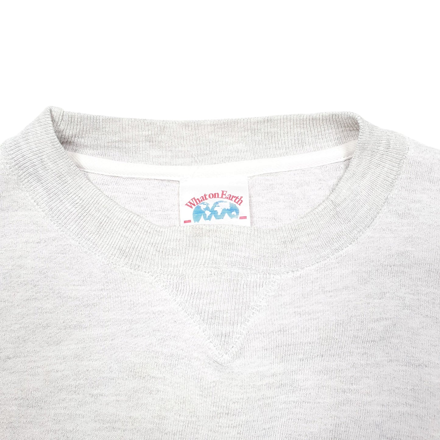 Mens Grey What On Earth Czechoslovakia Spellout Vintage Crewneck Jumper