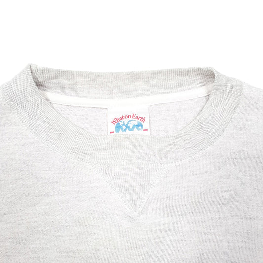 Mens Grey What On Earth Czechoslovakia Spellout Vintage Crewneck Jumper