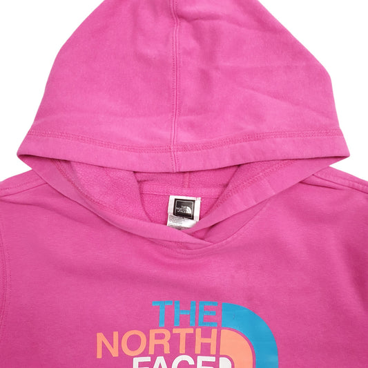 Womens Pink The North Face Spellout Hoodie Jumper