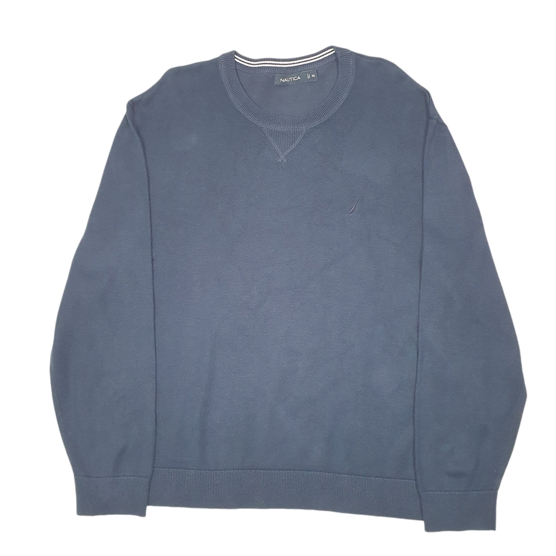 Mens Navy Nautica Knit Crewneck Jumper