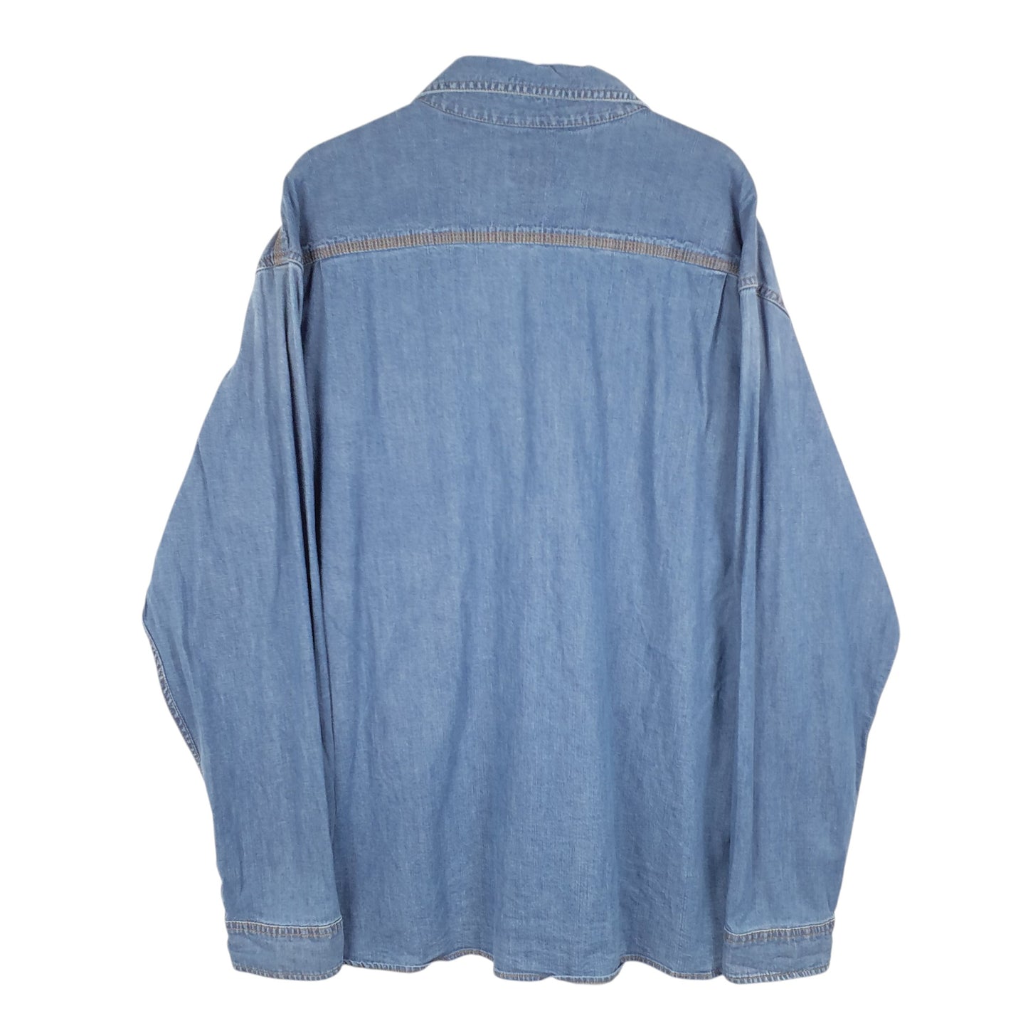 Mens Blue L.L.Bean Denim Overshirt Shacket Long Sleeve Shirt