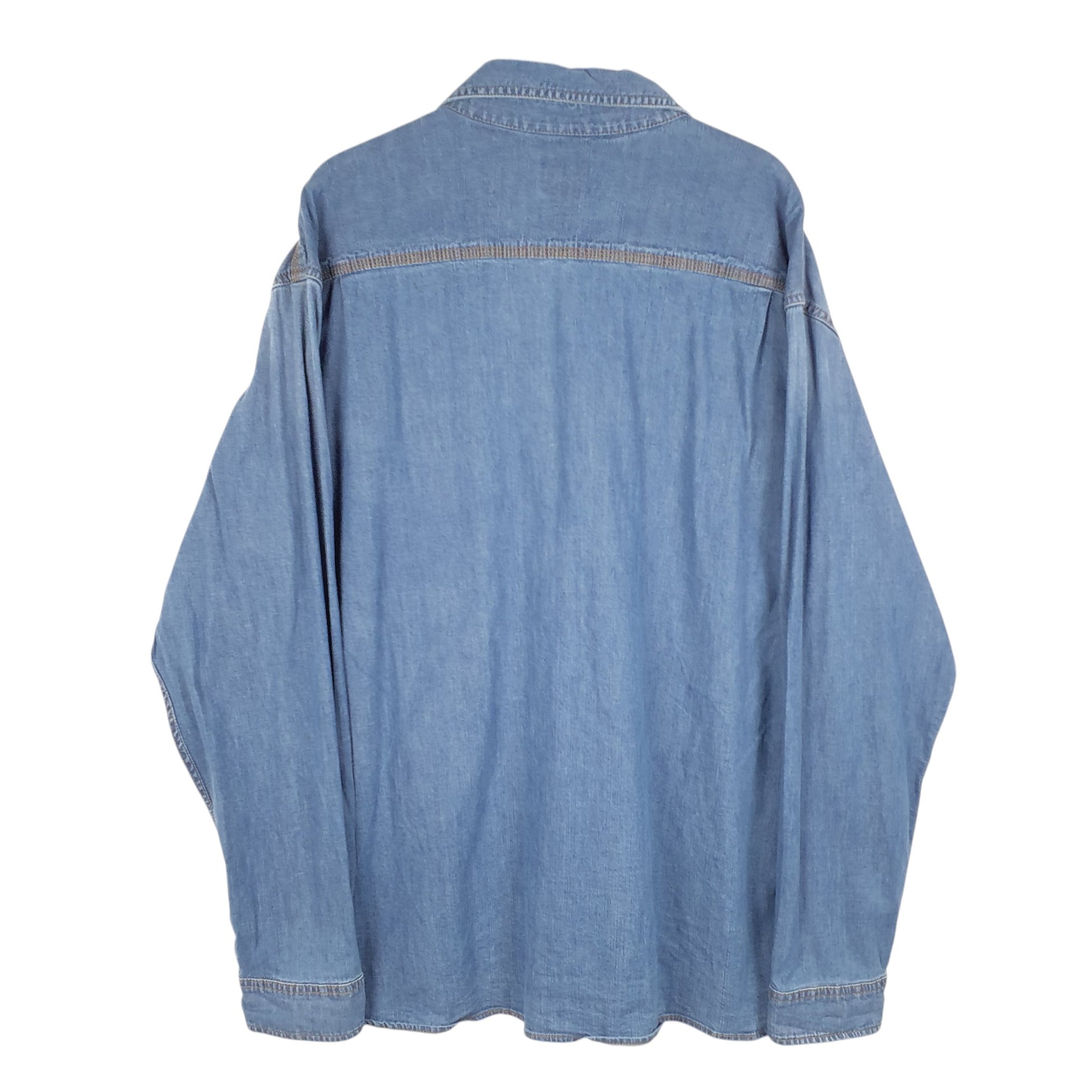 Mens Blue L.L.Bean Denim Overshirt Shacket Long Sleeve Shirt