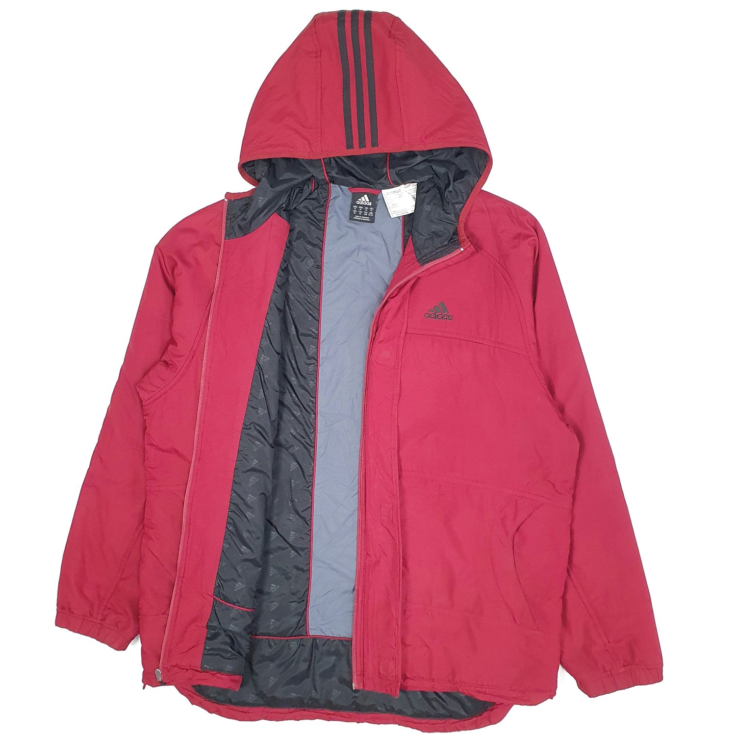 Mens Red Adidas Parka Full Zip Coat