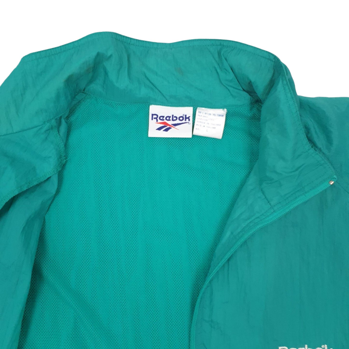 Mens Green Reebok Vintage 90s Concealed Hood  Coat