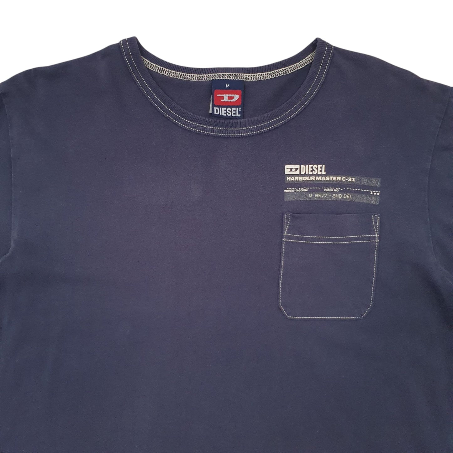 Mens Navy Diesel  Short Sleeve T Shirt