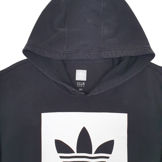 Mens Black Adidas Spellout Hoodie Jumper