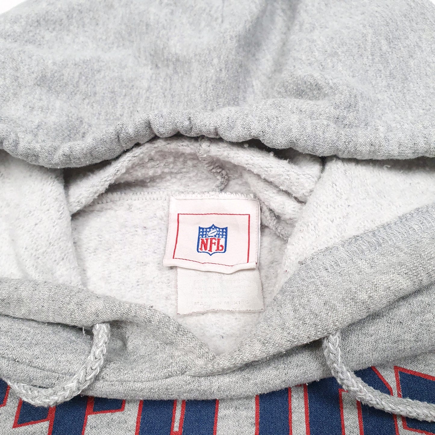 Mens Grey NFL New England Patriots Football USA Spellout Hoodie Jumper