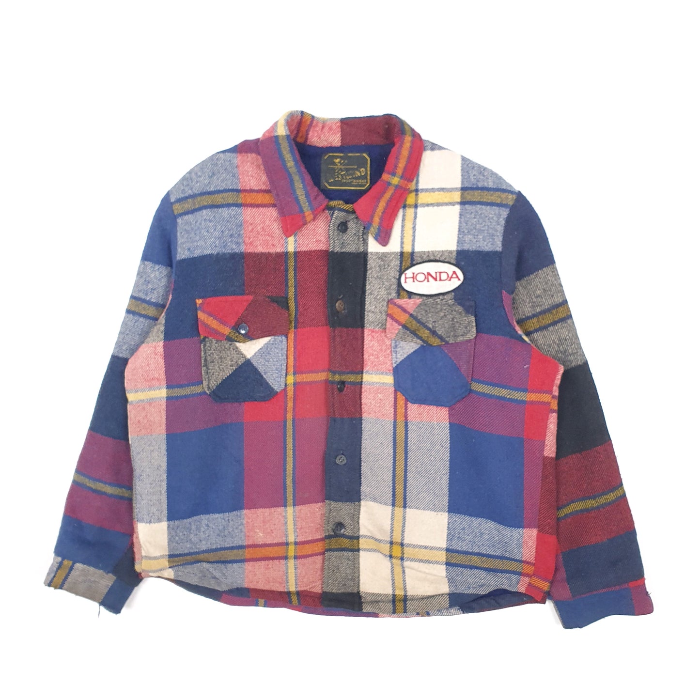 Mens Blue Westwind Vintage 1960s 70s Plaid Mackinaw Bomber Honda  Coat