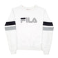 Mens White Fila Spellout Crewneck Jumper