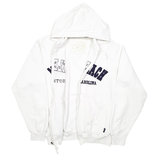 Mens White Pacific & Company Hoodie Myrtle Beach South Carolina USA Spellout Full Zip Jumper