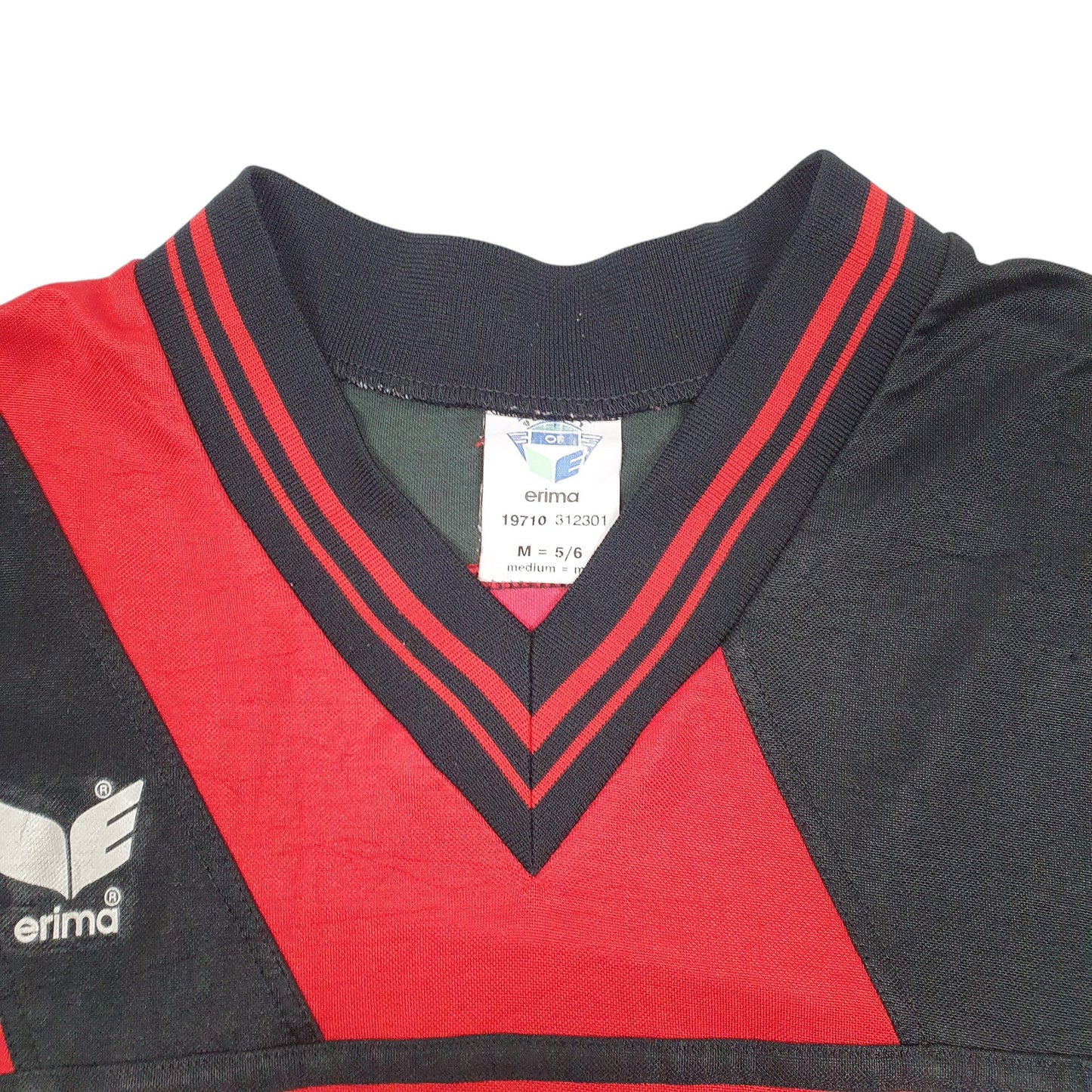 Mens Red Erima Football Active Workout Long Sleeve T Shirt