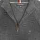 Mens Navy Tommy Hilfiger Waffle Knit Quarter Zip Jumper