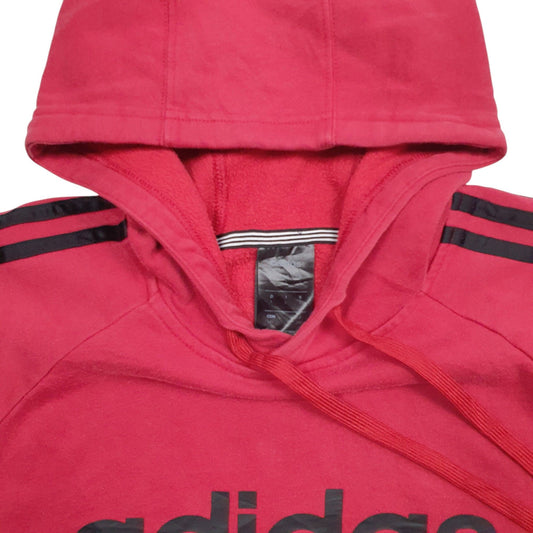 Mens Red Adidas Spellout Hoodie Jumper