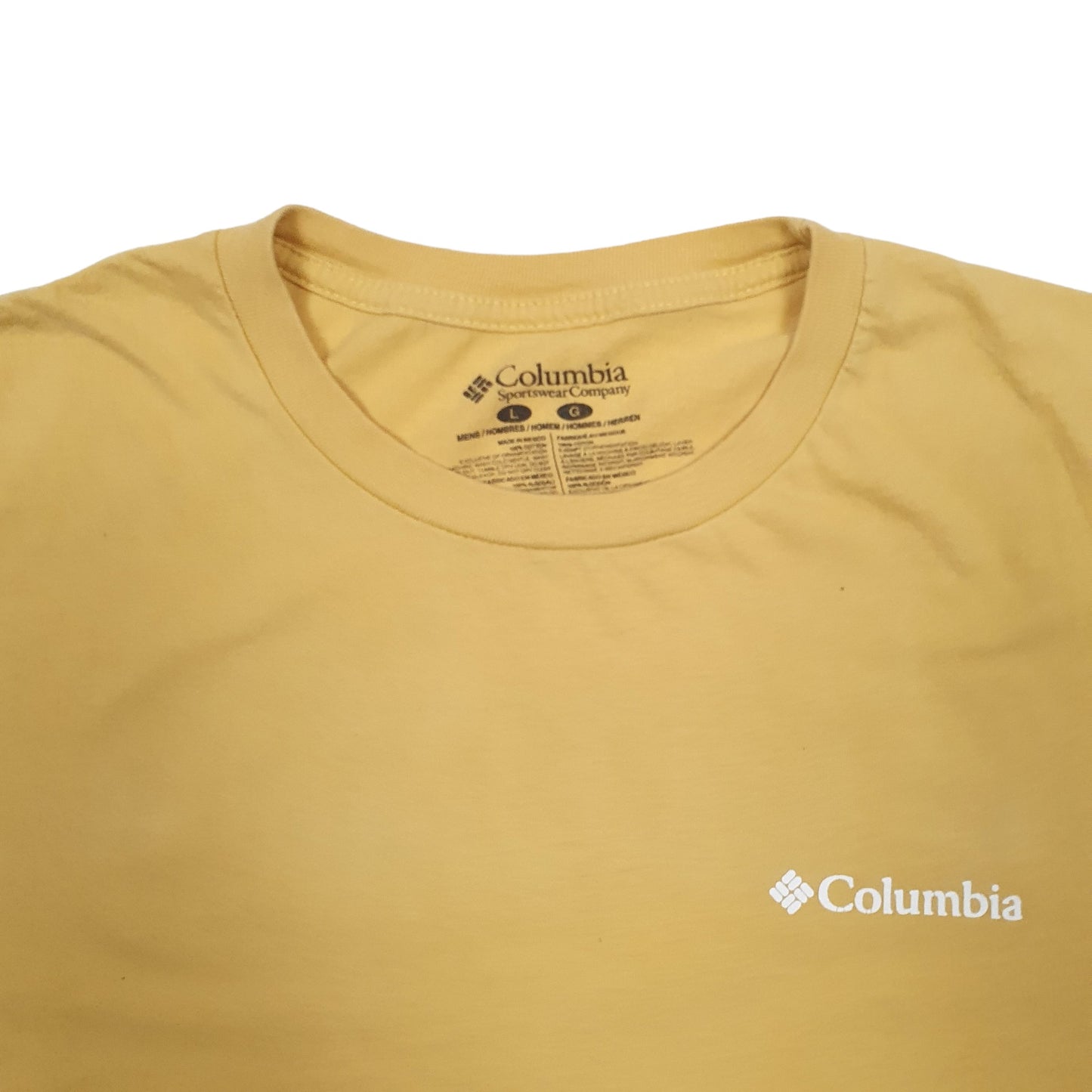 Mens Yellow Columbia Sportswear Spellout Short Sleeve T Shirt