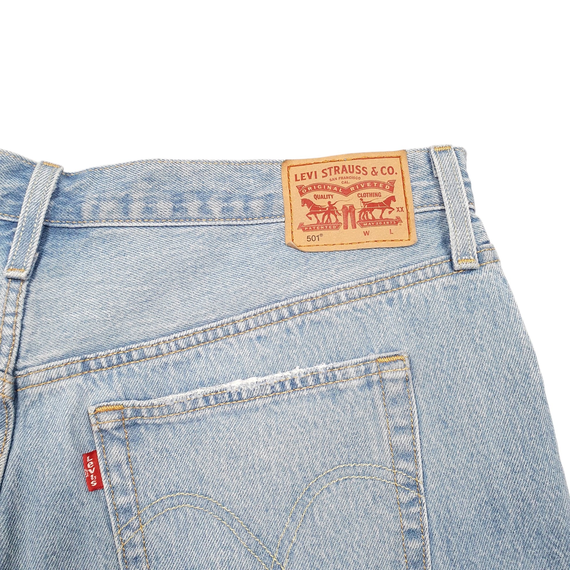 Womens Blue Levis 501 Jorts Hot Pants Denim Shorts