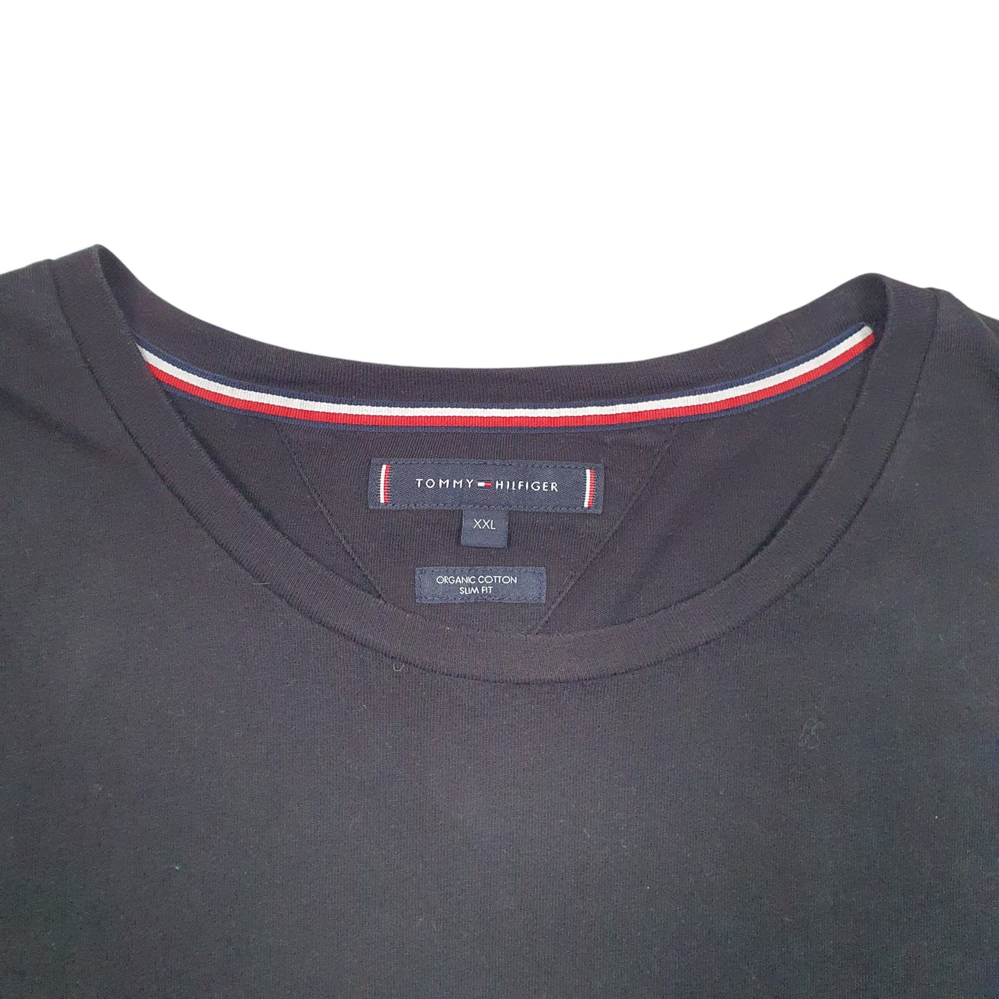 Mens Black Tommy Hilfiger Spellout Slim Fit Short Sleeve T Shirt