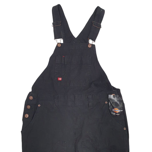 Womens Black Dickies Denim Overalls Bib Dungaree Trousers