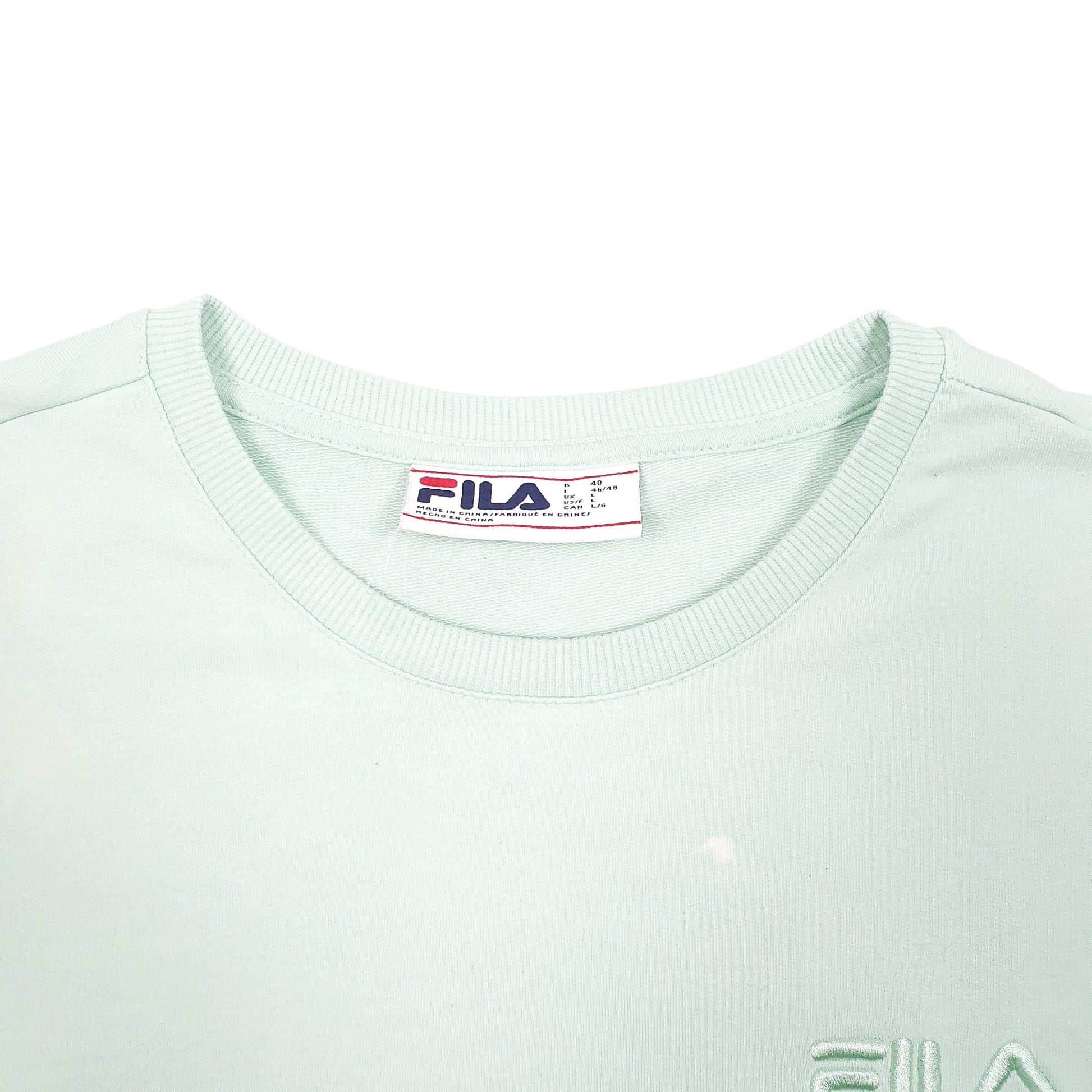 Womens Green Fila  Crewneck Jumper
