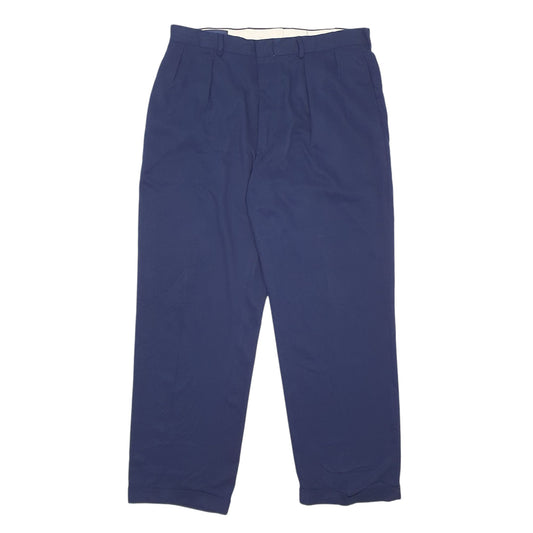 Mens Navy Polo Ralph Lauren Golf Vintage 00s Double Pleated Chino Trousers