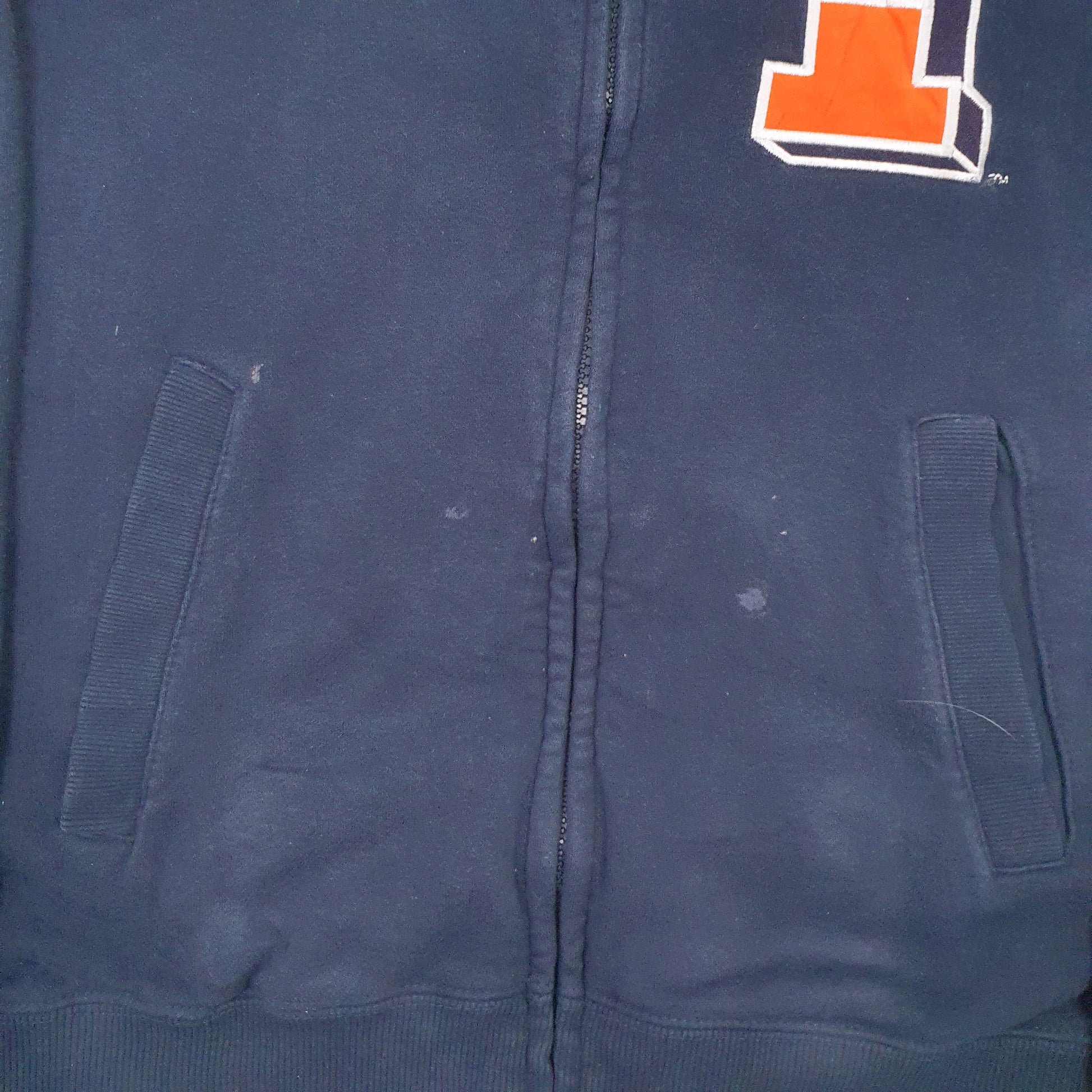 Mens Navy Champion Illinois Full Zip Jumper