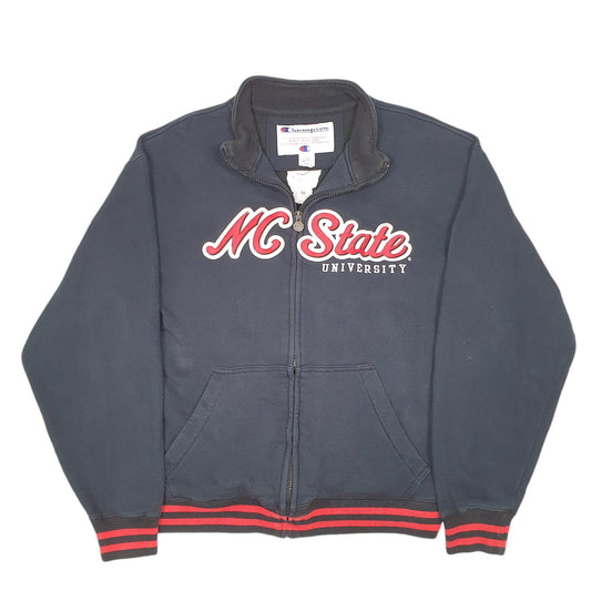 Mens Black Champion NC State University USA Spellout Full Zip Jumper