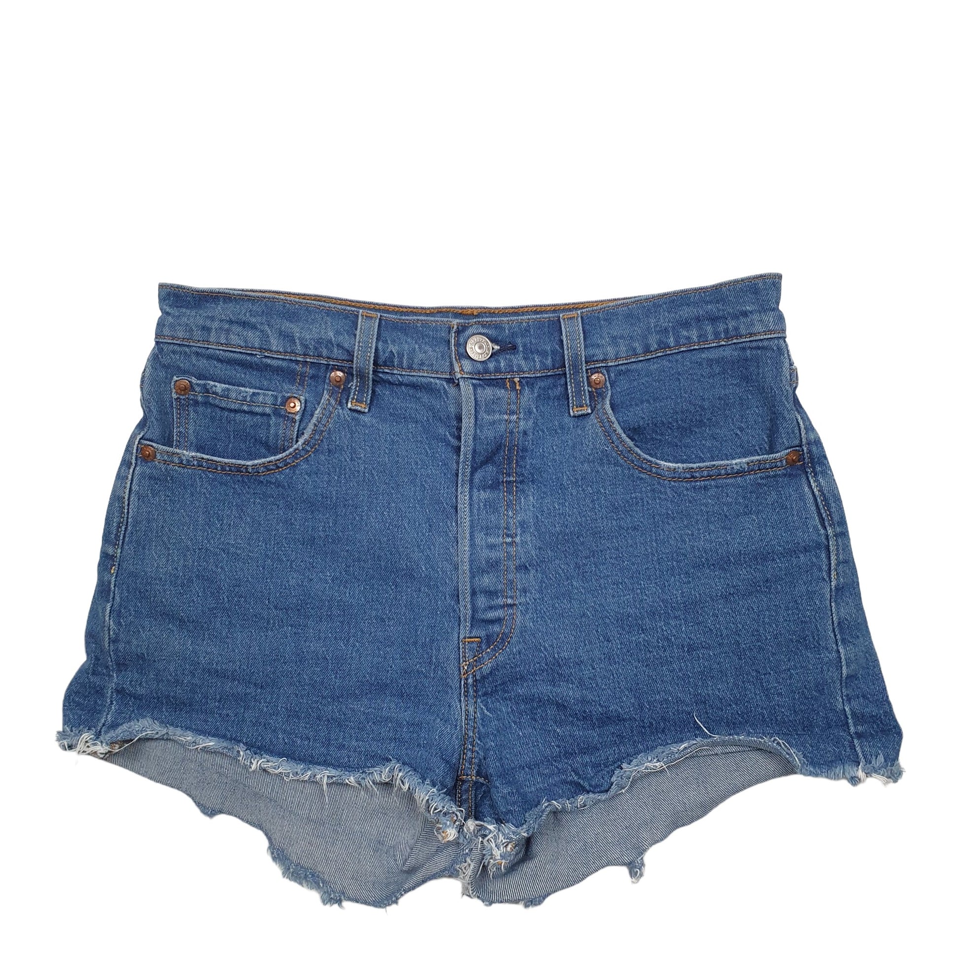 Womens Blue Levis 501 Jorts Denim Shorts