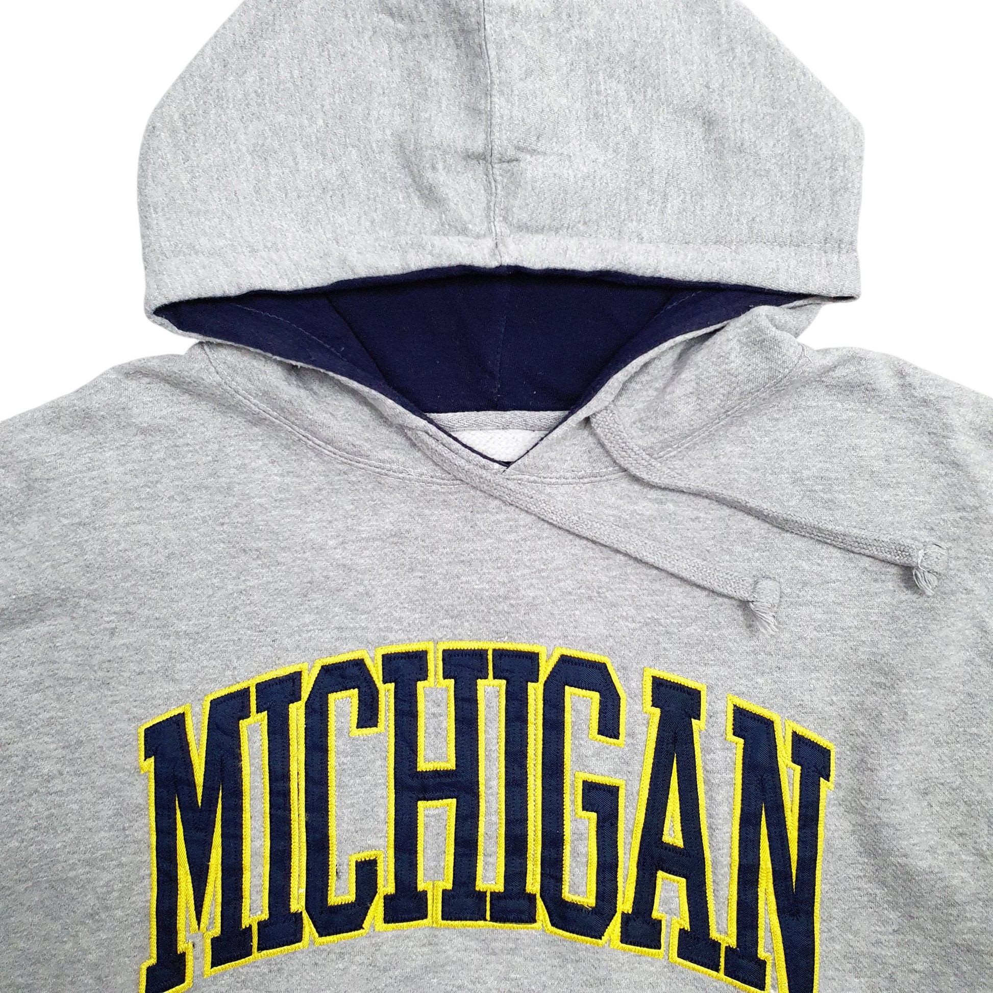 Mens Grey J.America Sportswear Michigan Spellout Hoodie Jumper